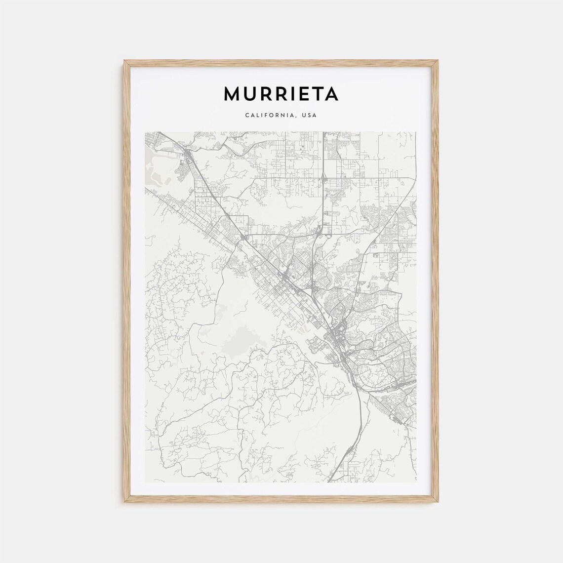Murrieta California USA City Street Map Minimalist Line Art Poster