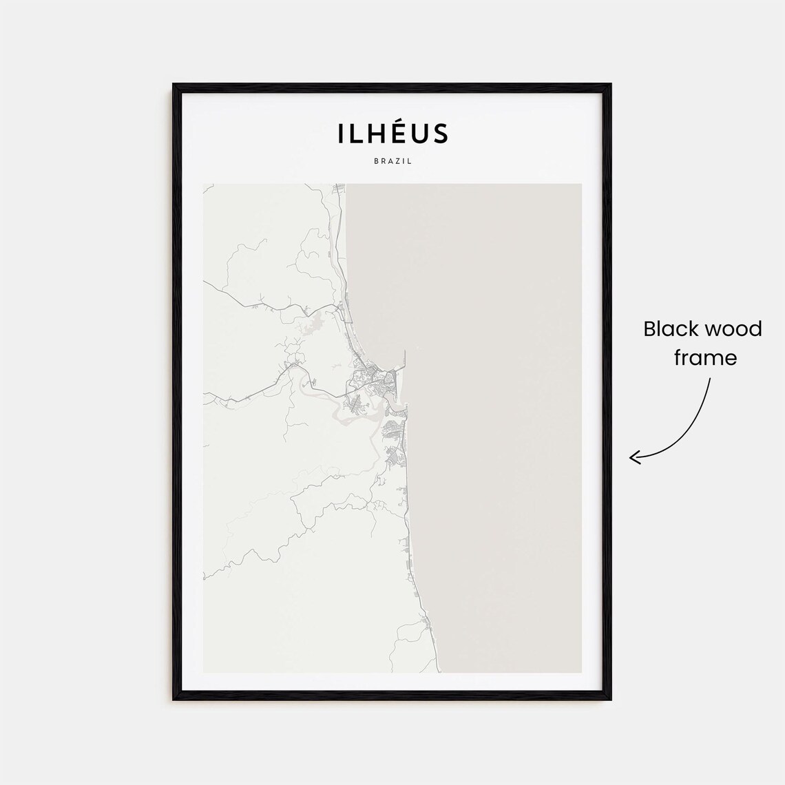 Ilheus Brazil Minimalist City Street Map Scandinavian Decor Poster - Image 3