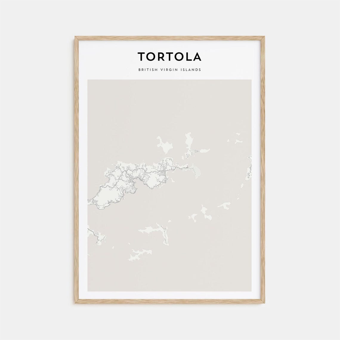 Tortola British Virgin Islands Minimalist Coastal Map Travel Poster