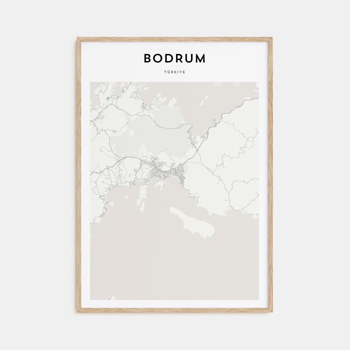 Bodrum Turkiye Minimalist Coastal Map Line Art Travel Poster