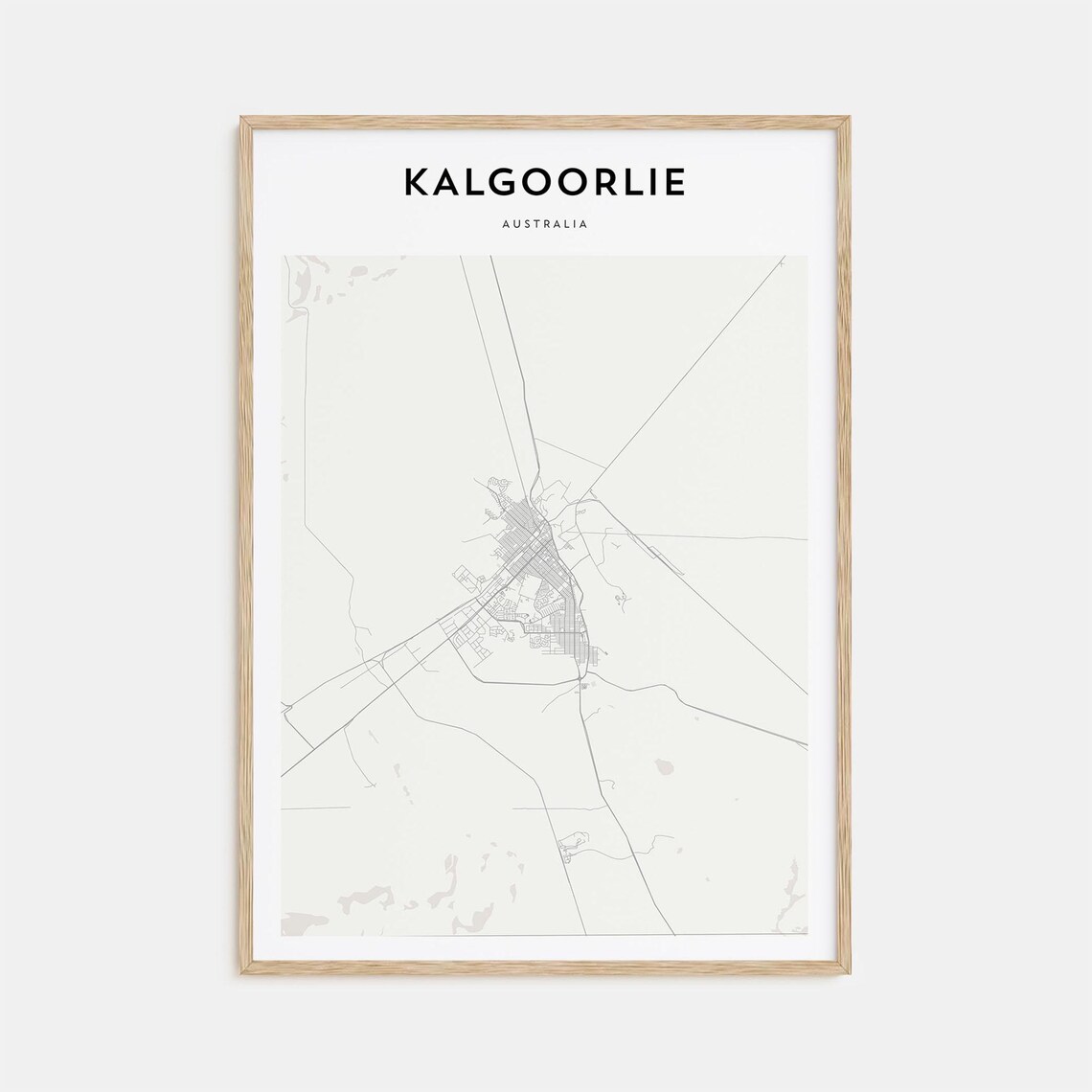 Kalgoorlie Australia Minimalist City Street Map Line Art Poster