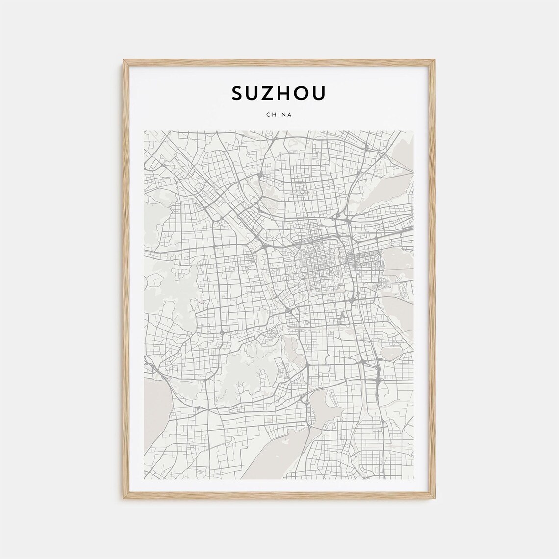 Suzhou China City Street Map Scandinavian Minimalist Art Poster