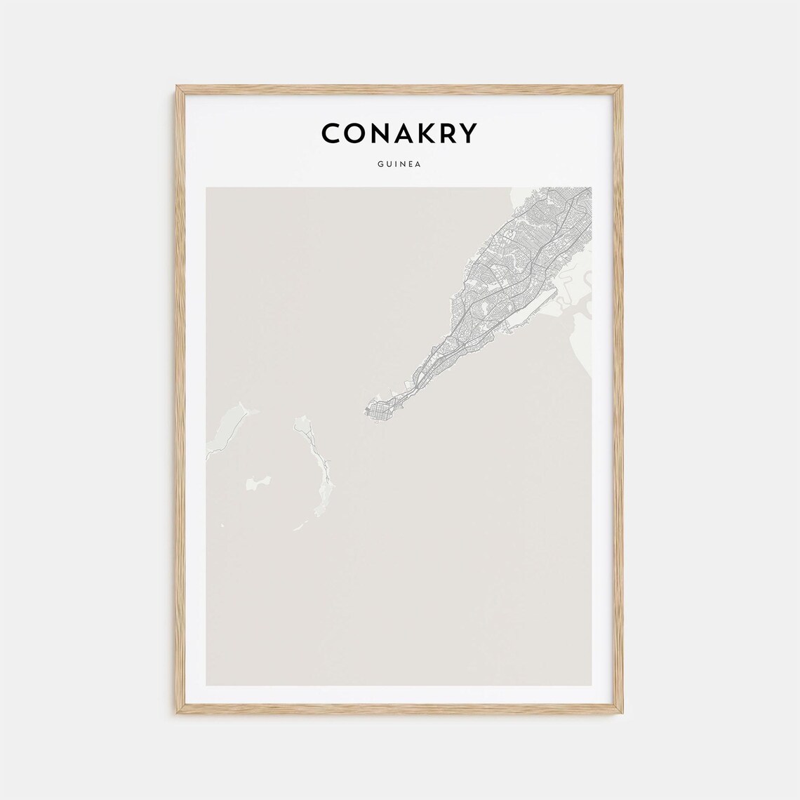 Conakry Guinea Capital Minimalist City Street Map Travel Art Print