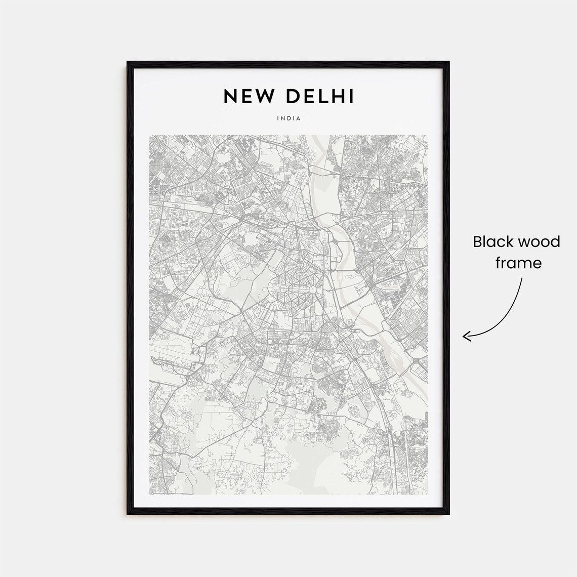 New Delhi Map Poster New Delhi Map Print New Delhi Personalized Map Art New Delhi Wall Art New Delhi Travel Poster Travel Gift - Image 3