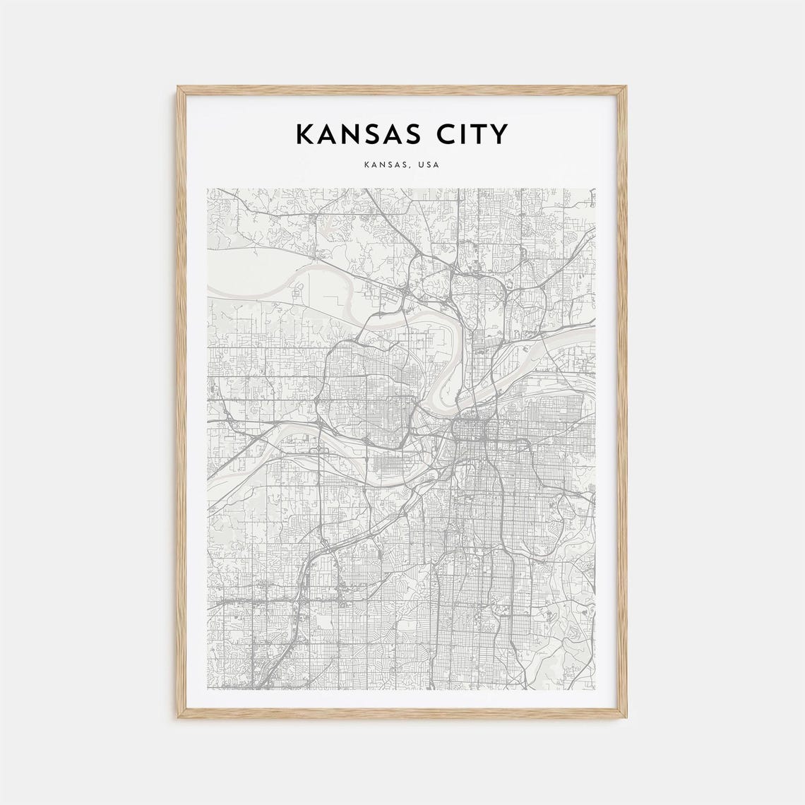Kansas City Map Poster Kansas Kansas City Map Print Kansas City Personalized Map Art Kansas City Wall Art Kansas City Travel Print