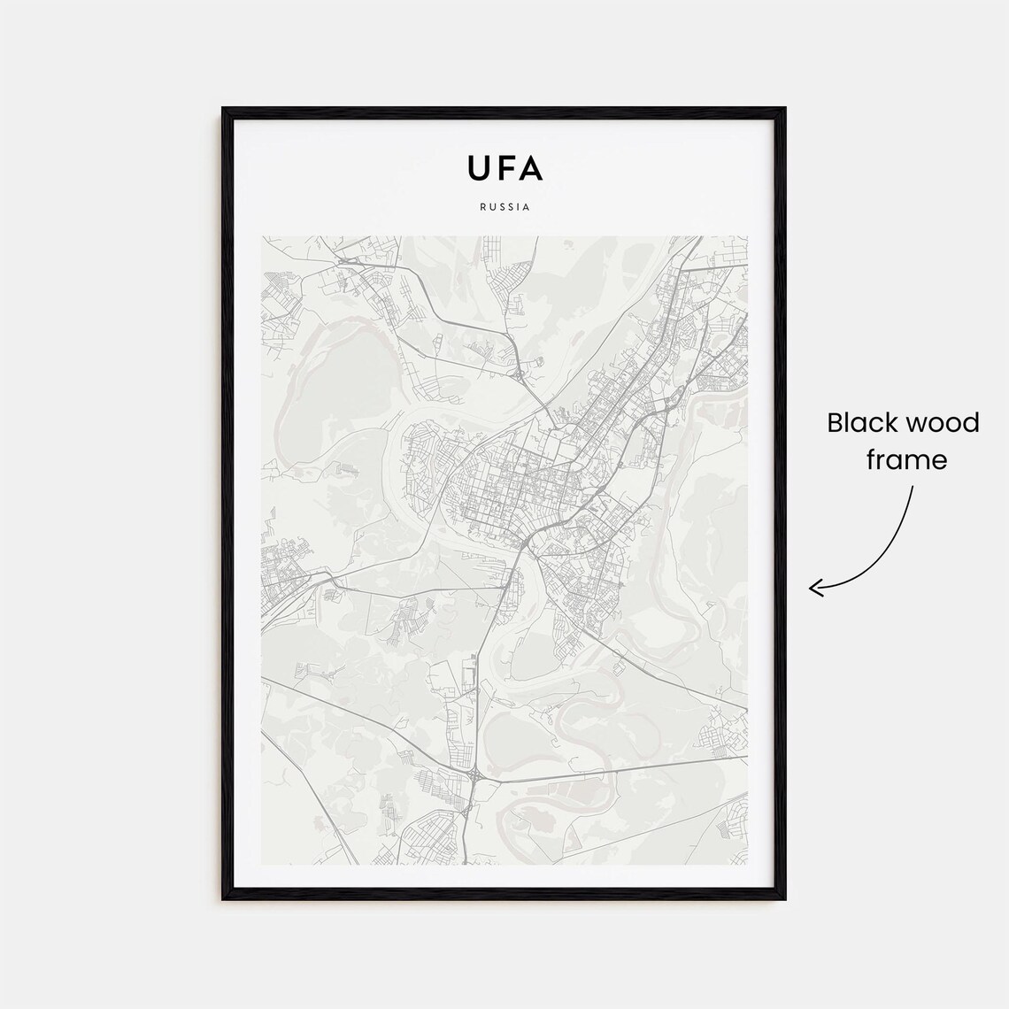 Ufa Russia Minimalist City Street Map Artistic Travel Poster - Image 3