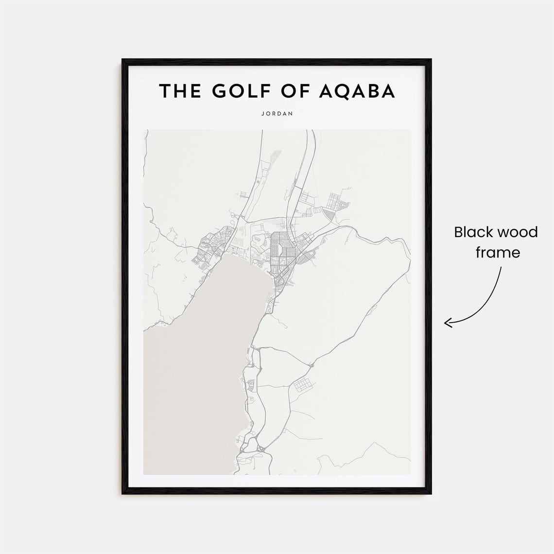 Golf of Aqaba Jordan Minimalist Coastal City Map Travel Poster - Image 3
