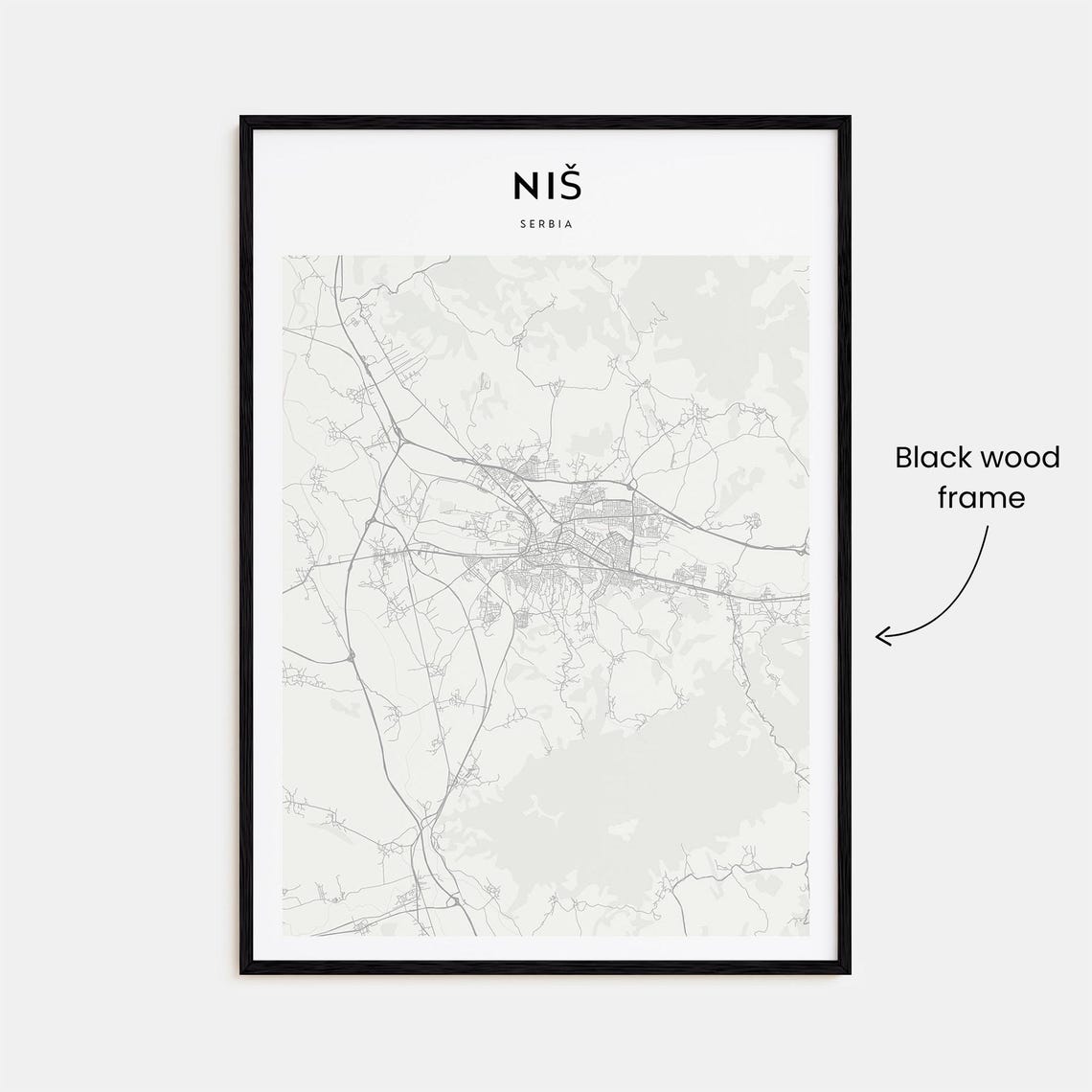 Niš Serbia Ancient Balkan Roman City Minimalist Map Travel Poster - Image 3