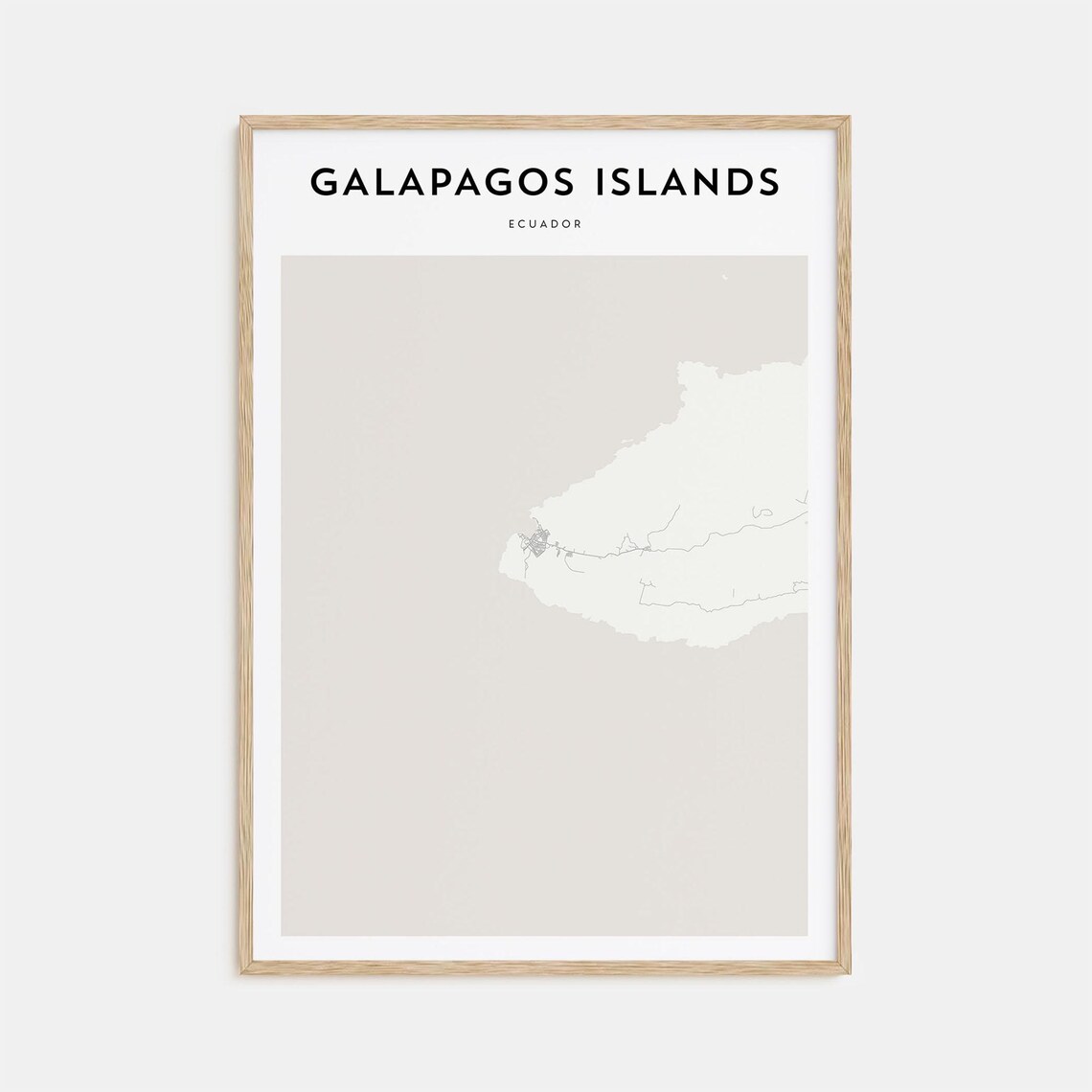 Galapagos Islands Ecuador Minimalist Island Map Travel Poster
