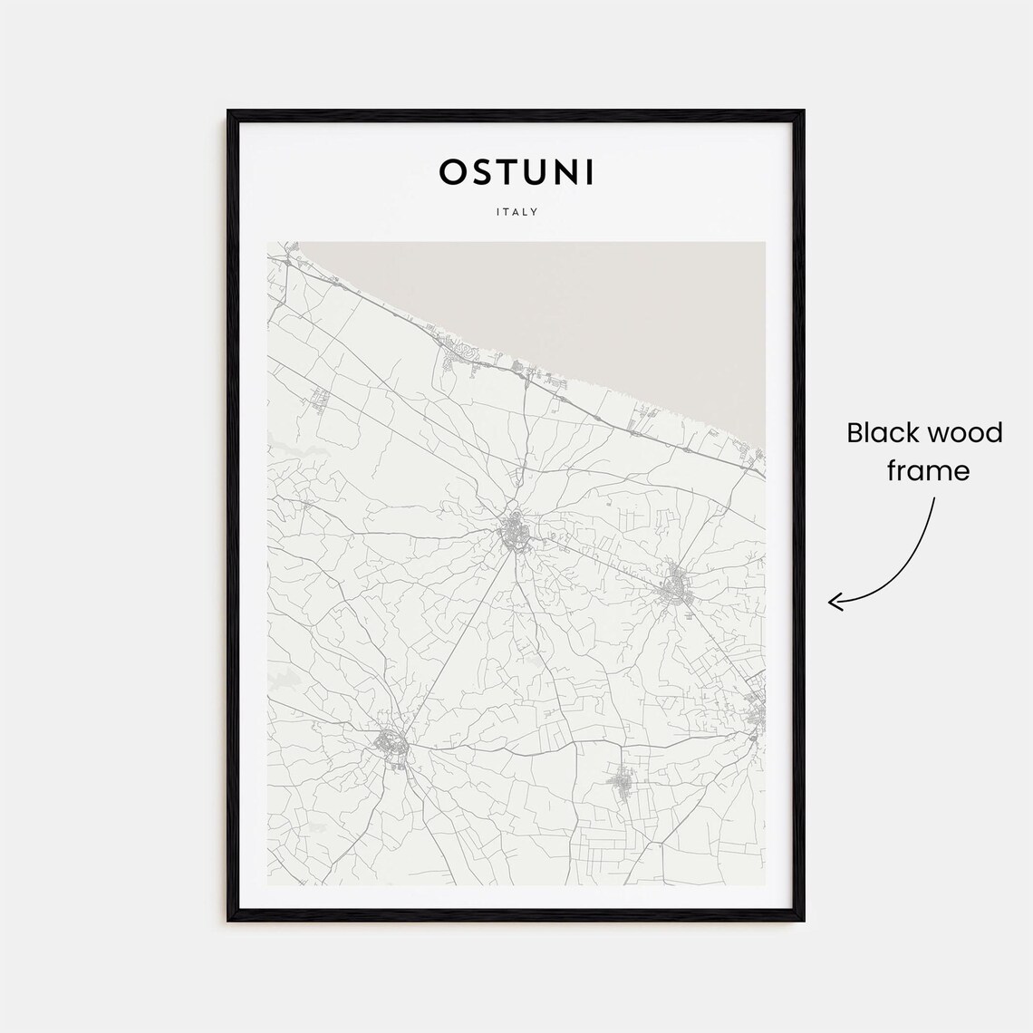 Ostuni Puglia Italy Minimalist Street Map Town Travel Art Poster - Image 3