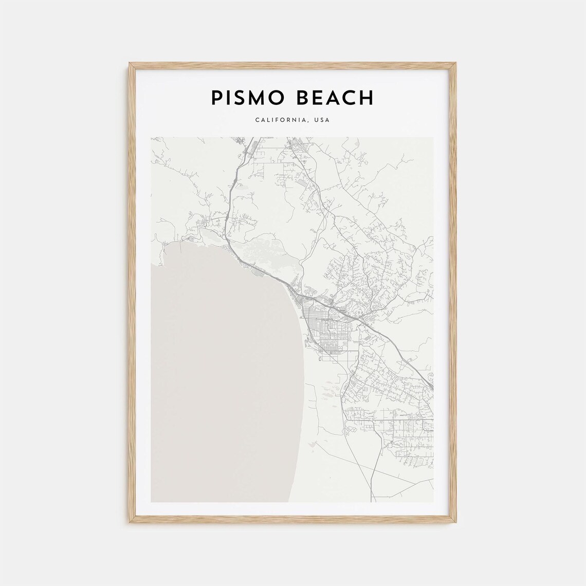 Pismo Beach California USA Minimalist Coastal Map Art Poster
