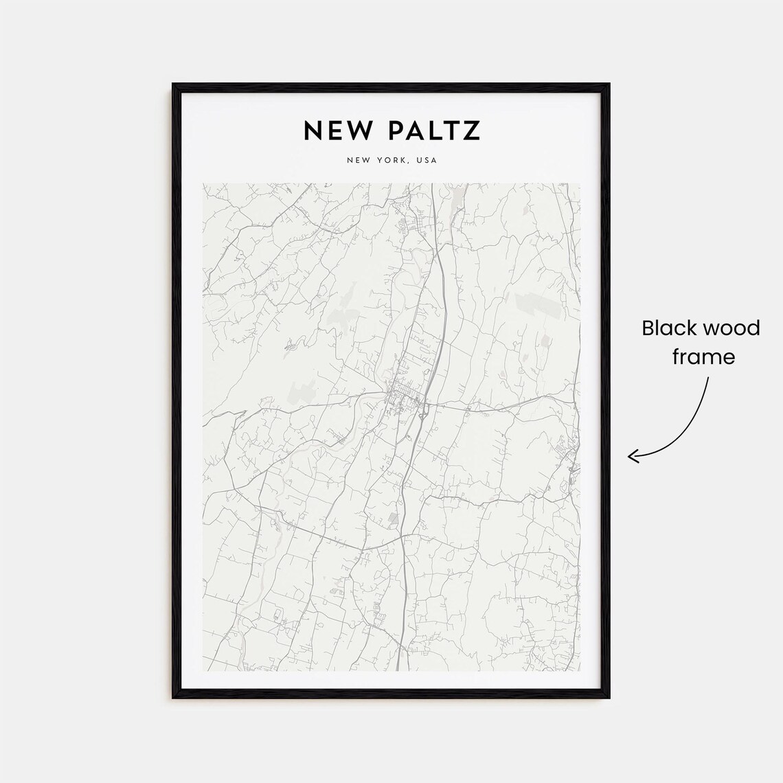 New Paltz New York USA Minimalist Street Map Hudson Valley Poster - Image 3