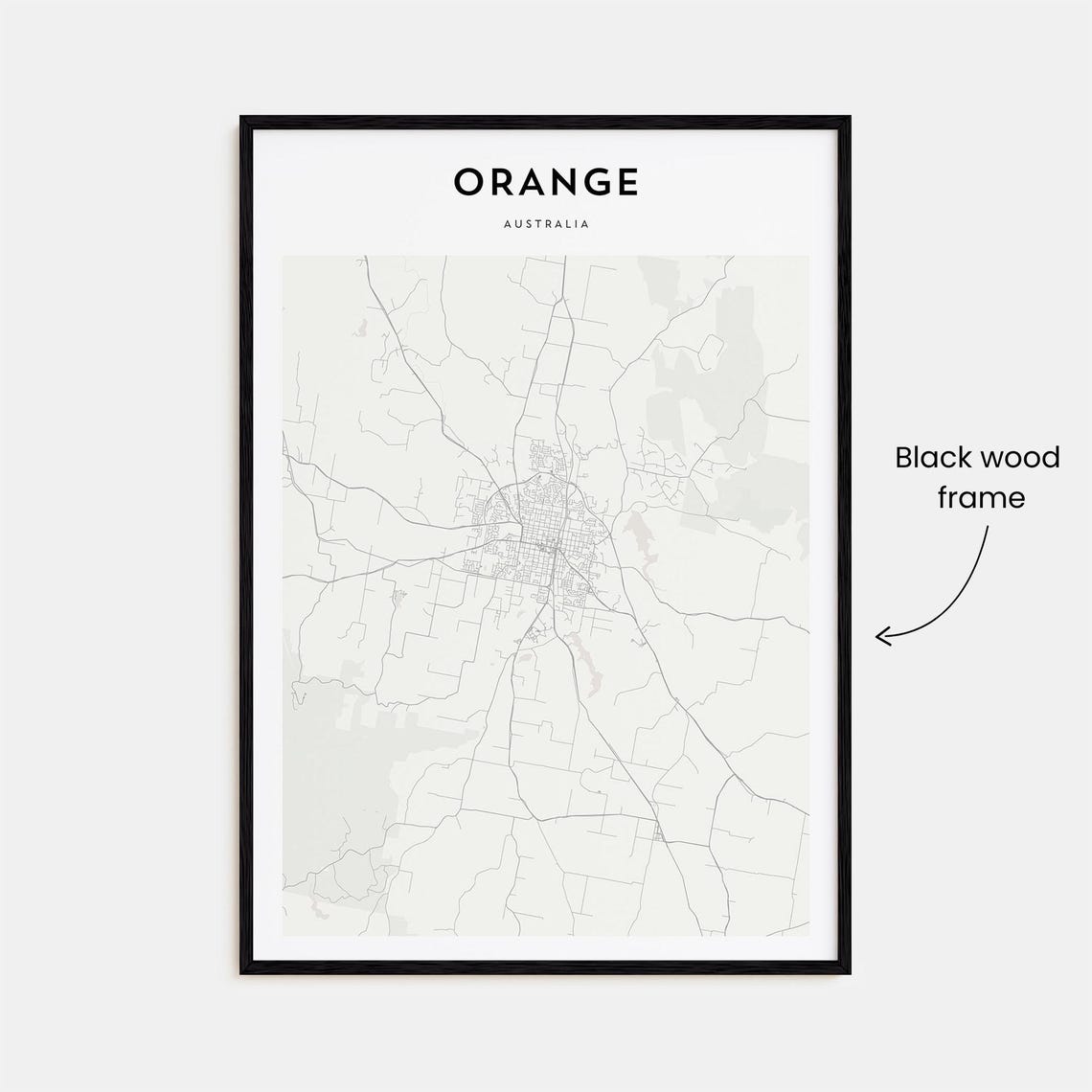 Orange Australia Minimalist Street Map City Travel Art Poster - Image 3
