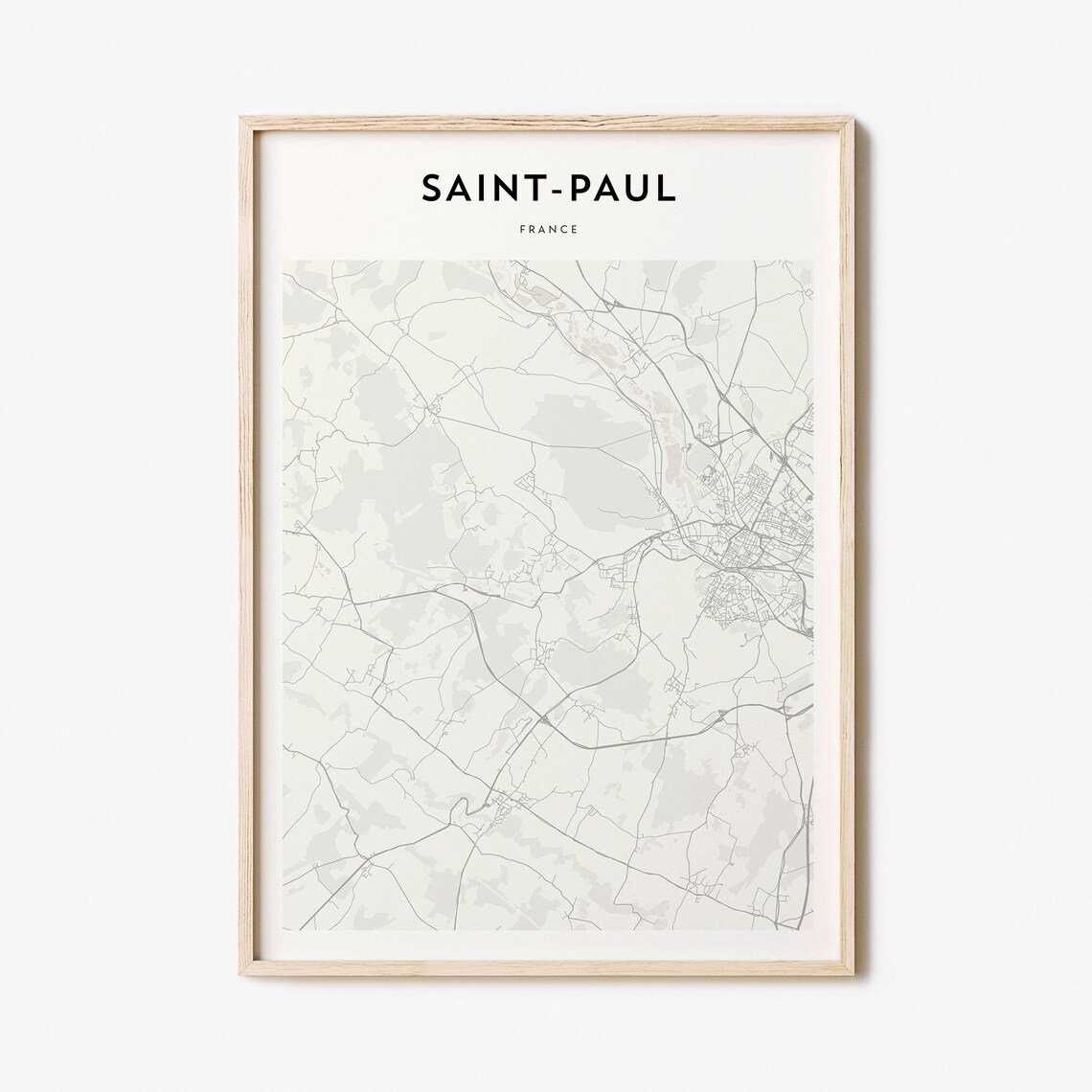 Saint-Paul France Minimalist City Street Map Black White Art Poster