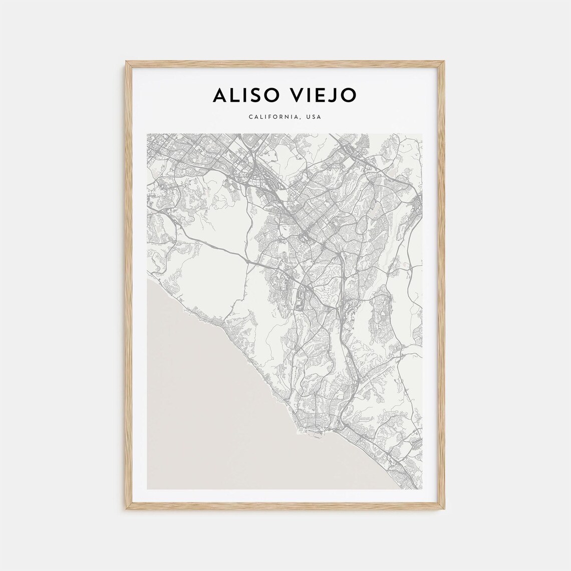 Aliso Viejo California USA Minimalist Street Map Line Art Poster