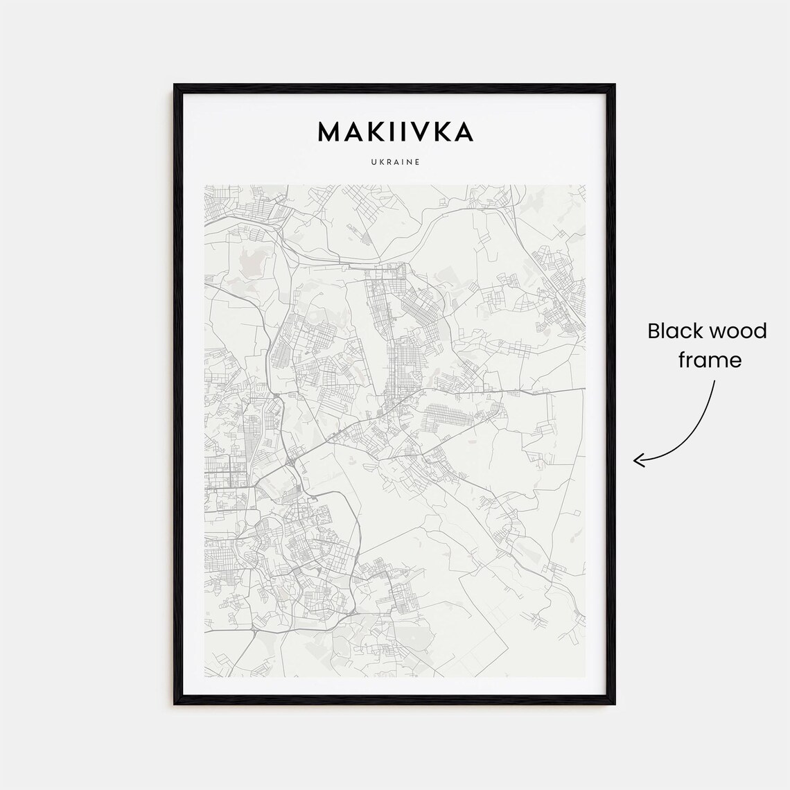 Makiivka Ukraine Minimalist Street Map Poster For Modern Travel Decor - Image 3