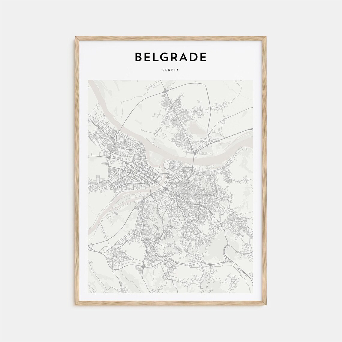 Belgrade Personalized Map Art, Travel Poster