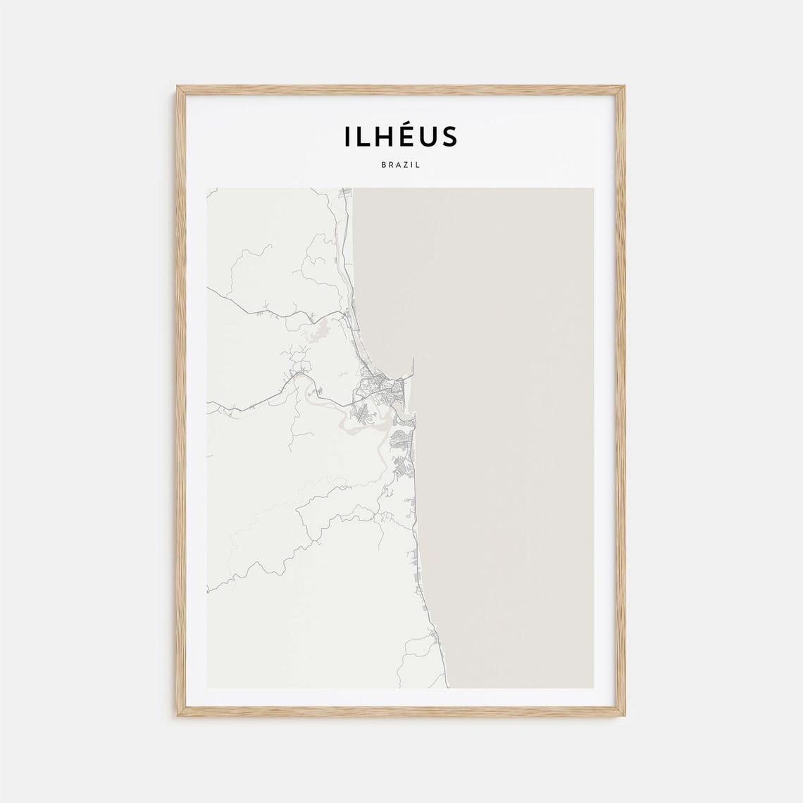 Ilheus Brazil Minimalist City Street Map Scandinavian Decor Poster