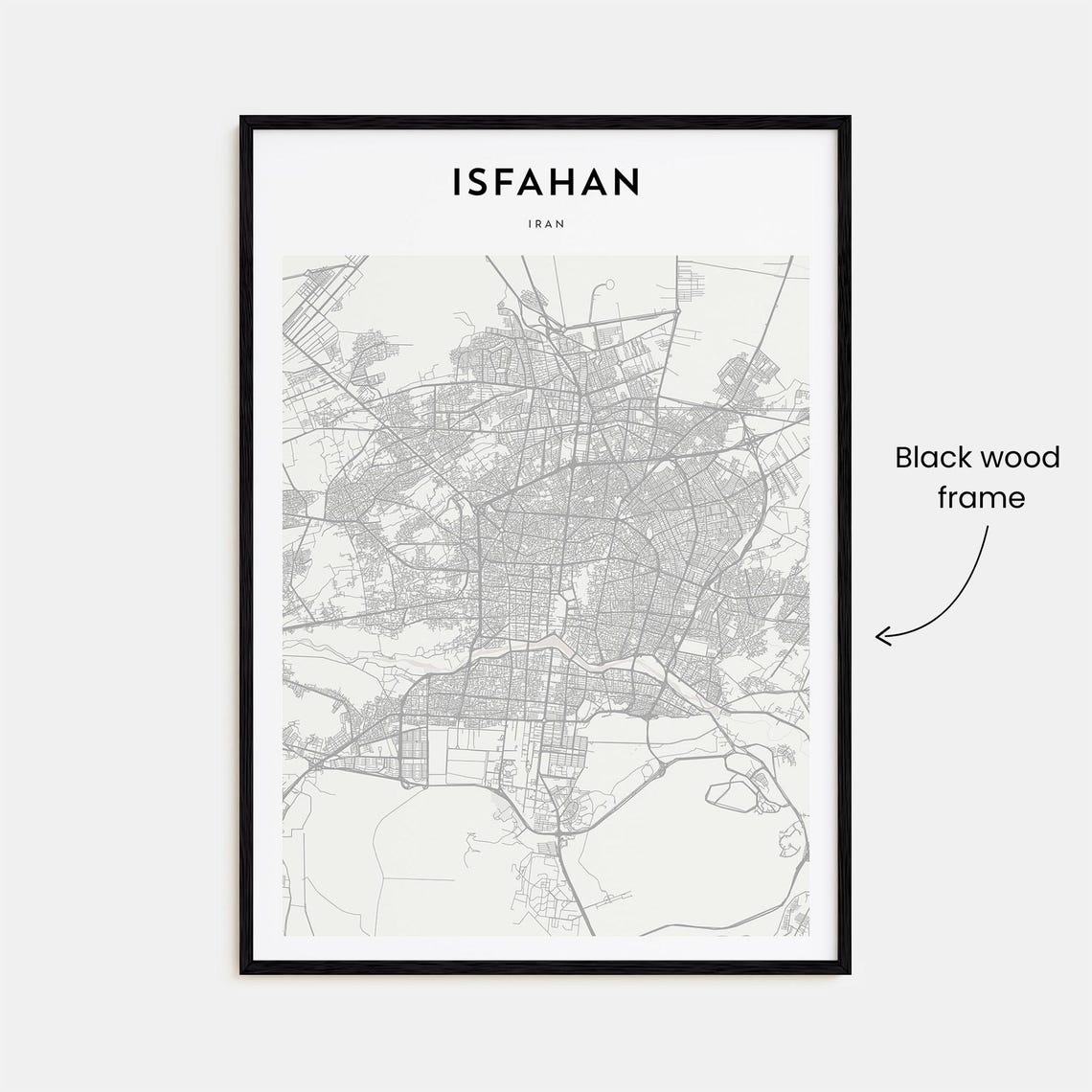 Isfahan Iran Minimalist City Street Map Poster Modern Wall Decor - Image 3