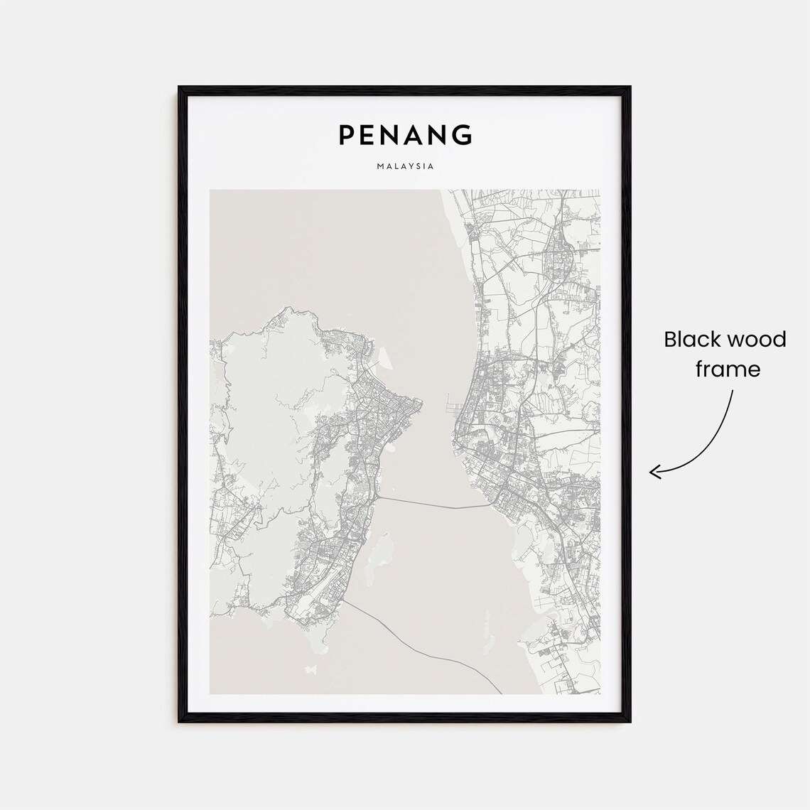 Penang Malaysia Pearl of the Orient Minimalist Map Travel Poster - Image 3