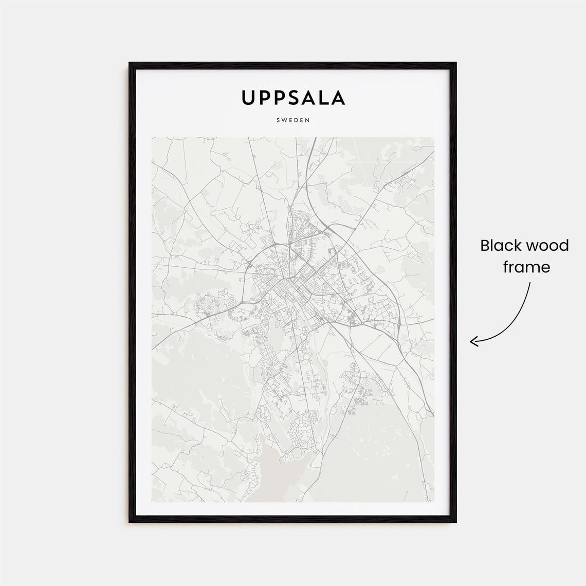Uppsala Sweden Minimal Elegant Cream City Map Travel Decor Poster - Image 3