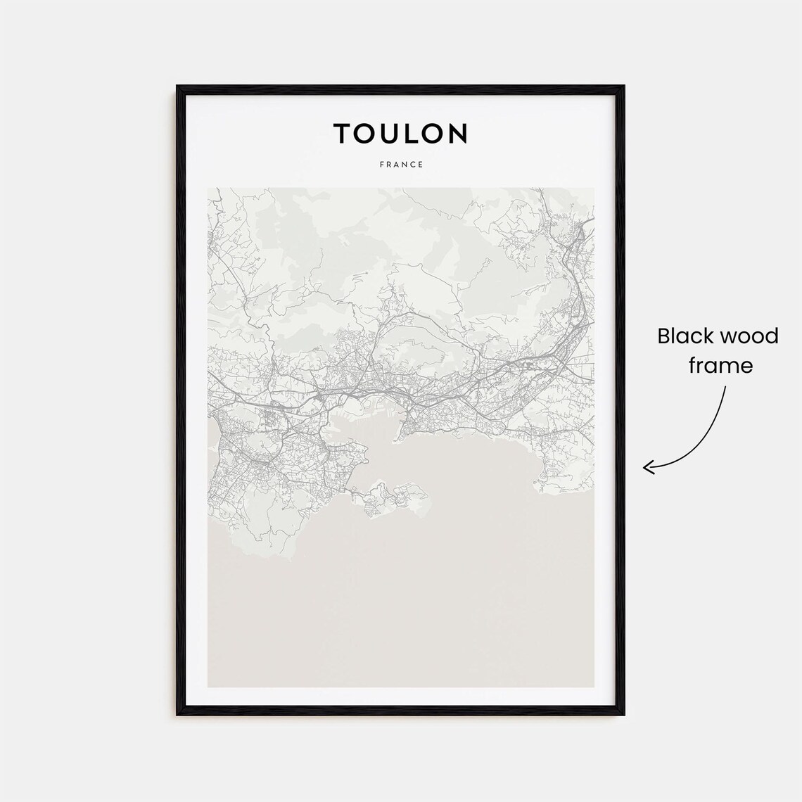 Toulon France Modern Minimalist City Street Map Travel Art Poster - Image 3