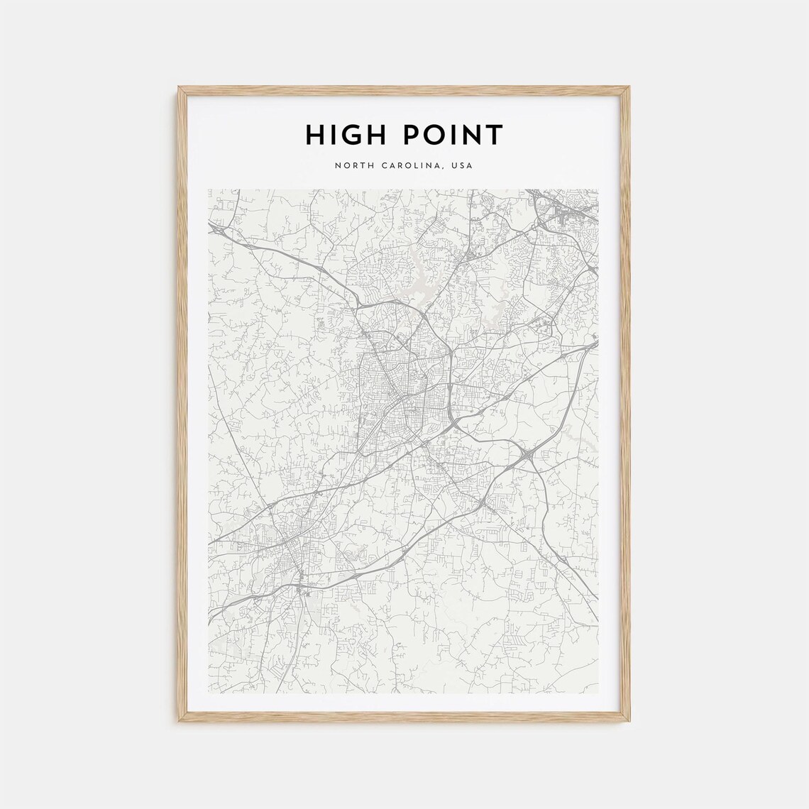 High Point North Carolina USA Minimalist City Map Wall Decor Poster