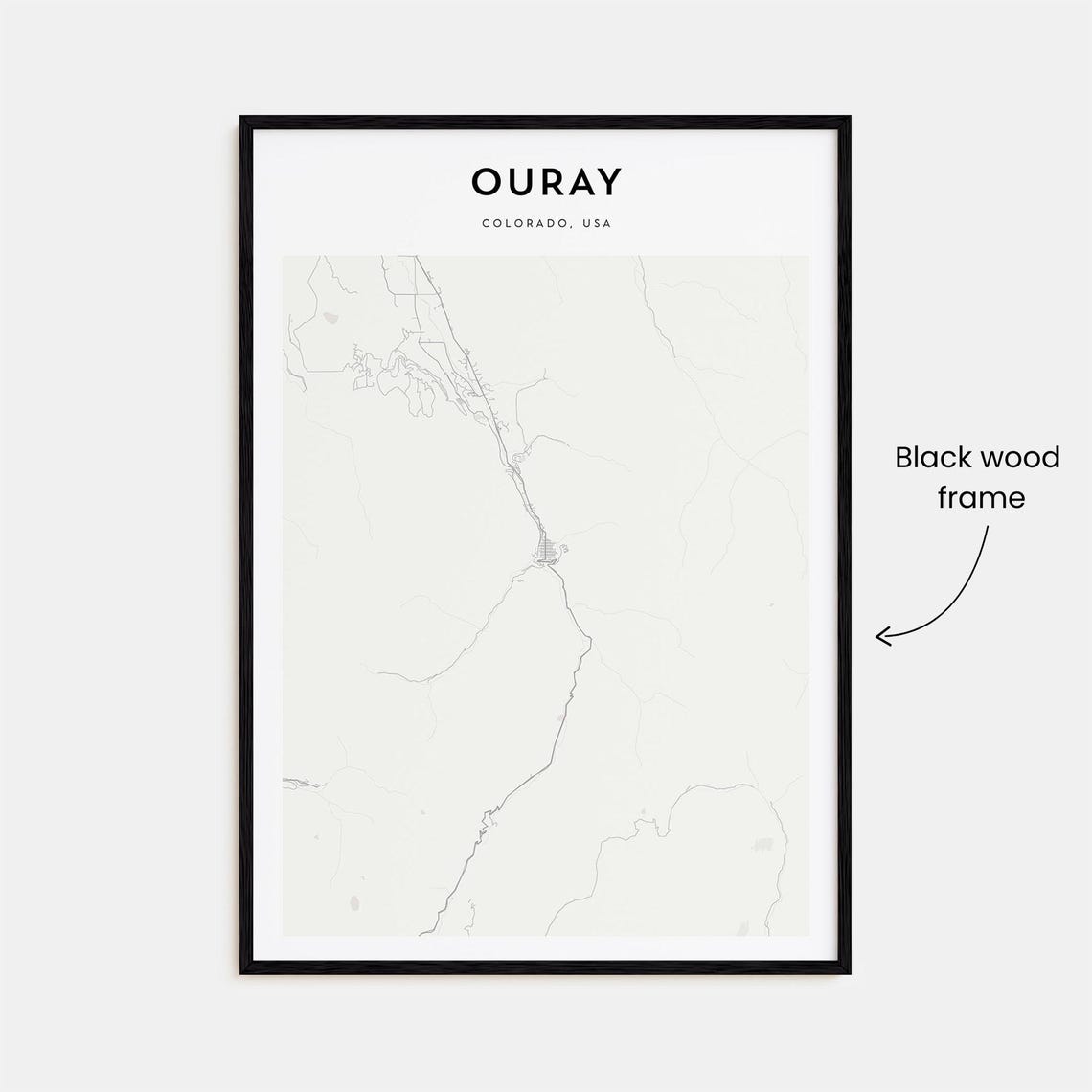 Ouray Colorado Minimalist Street Map Mountain Town Travel Art Poster - Image 3