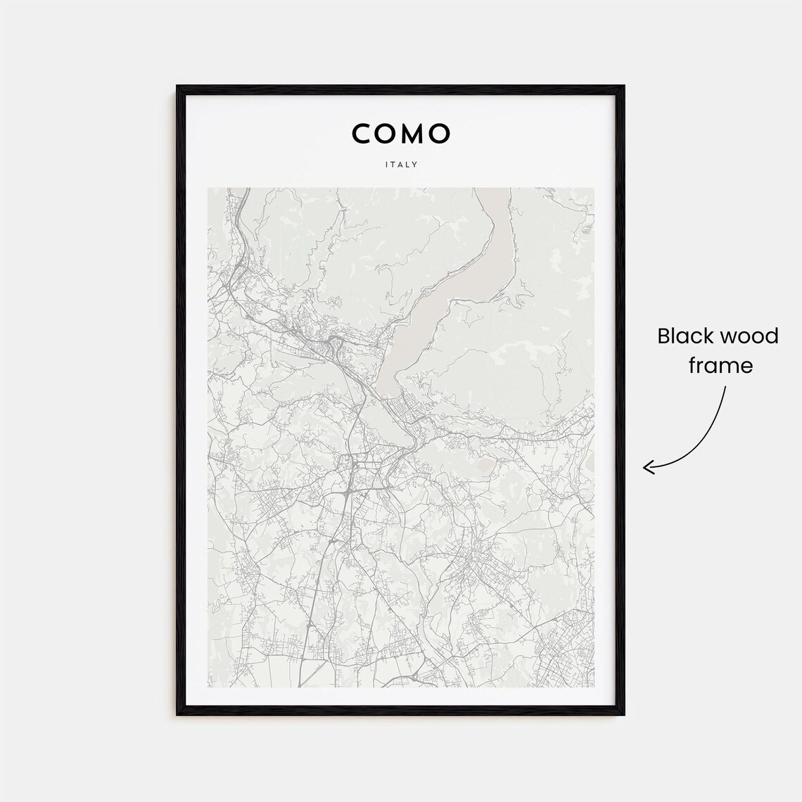 Como Lombardy Italy Modern Minimalist City Street Map Travel Poster - Image 3