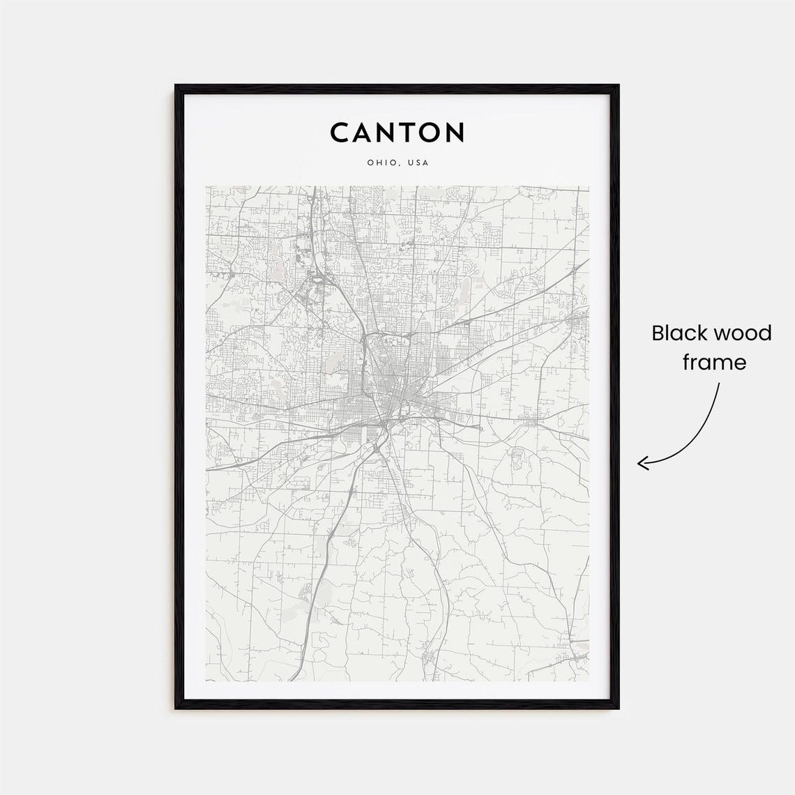 Canton Ohio Minimalist City Street Map Modern Wall Art Home Decor - Image 3