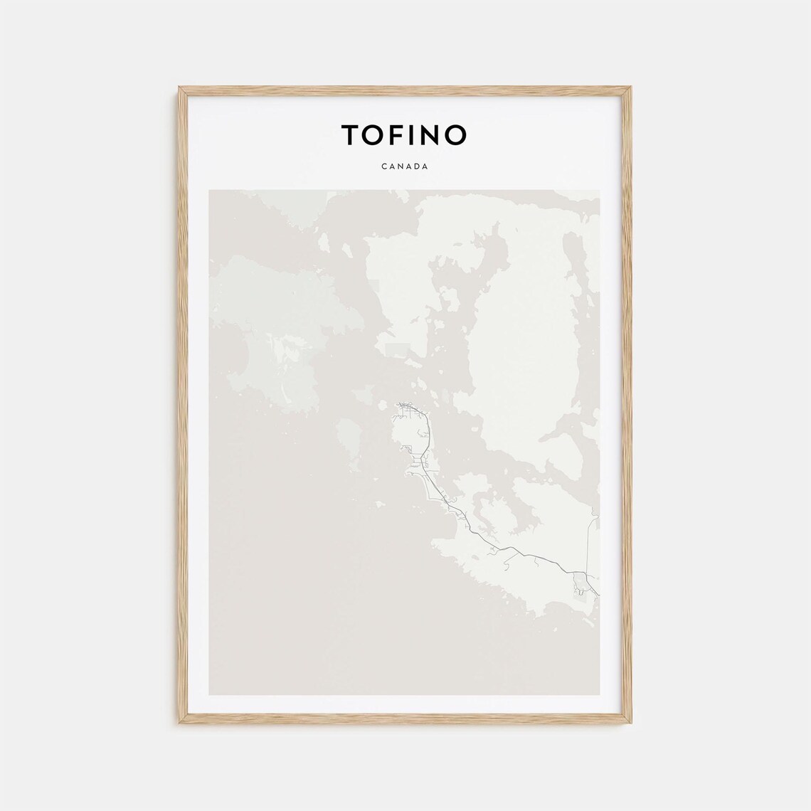 Tofino Canada Minimalist Coastal Bay Map Line Art Travel Poster