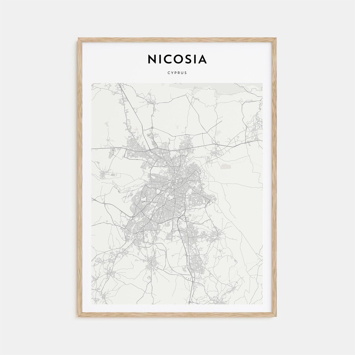 Nicosia Cyprus Mediterranean Capital Minimalist Map Travel Poster