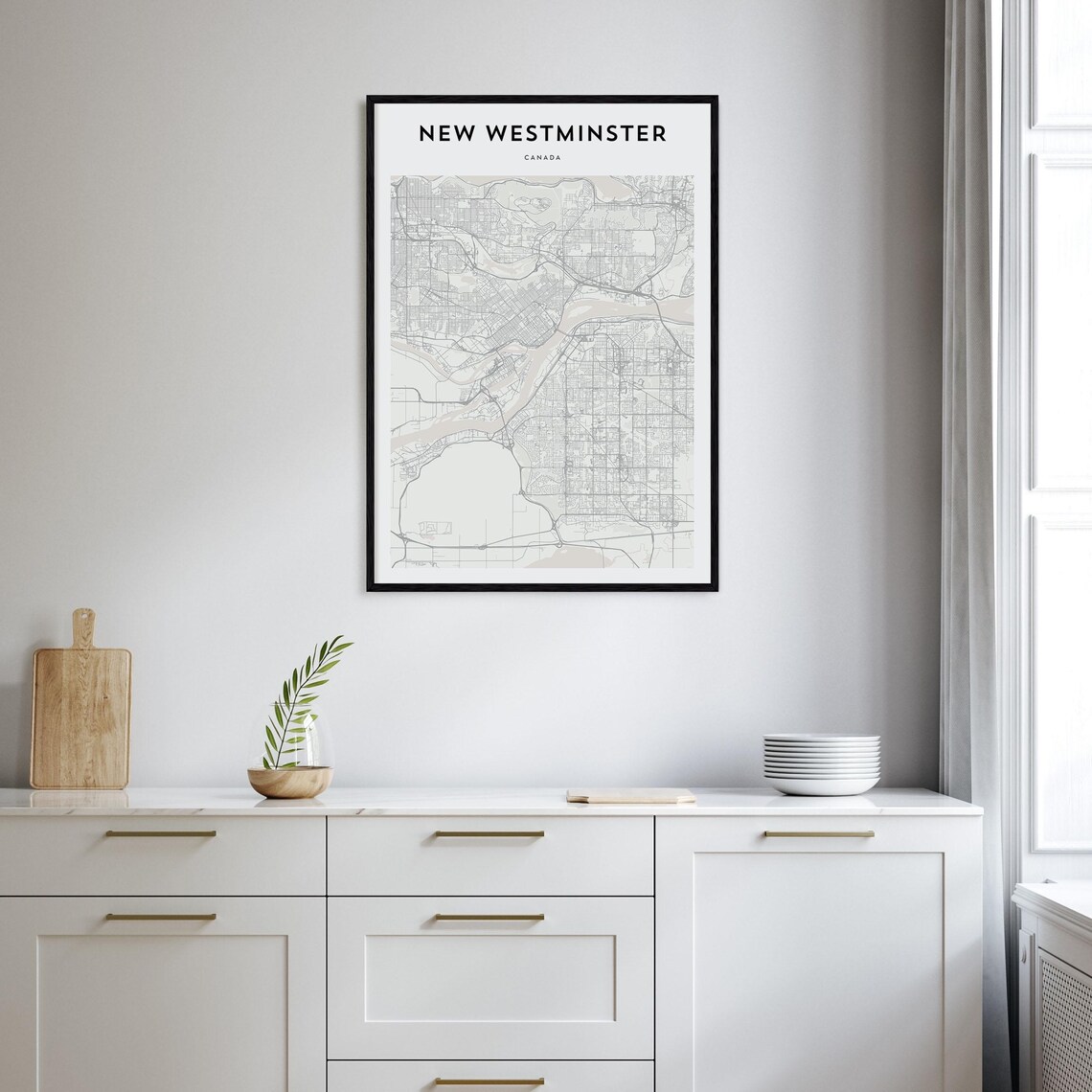 New Westminster Canada City Street Map Minimalist Line Art Poster - Image 2