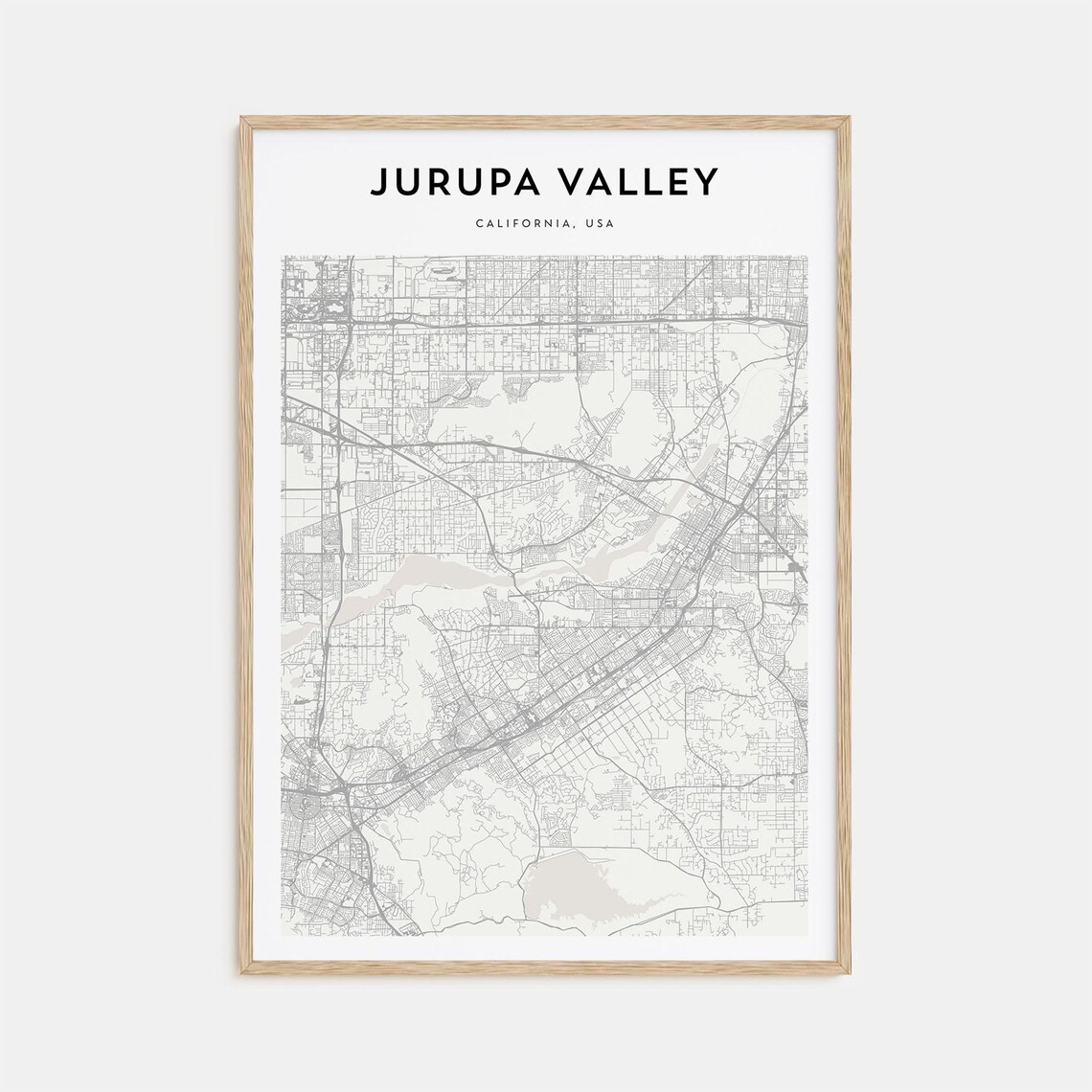 Jurupa Valley California USA Minimalist City Map Line Art Print