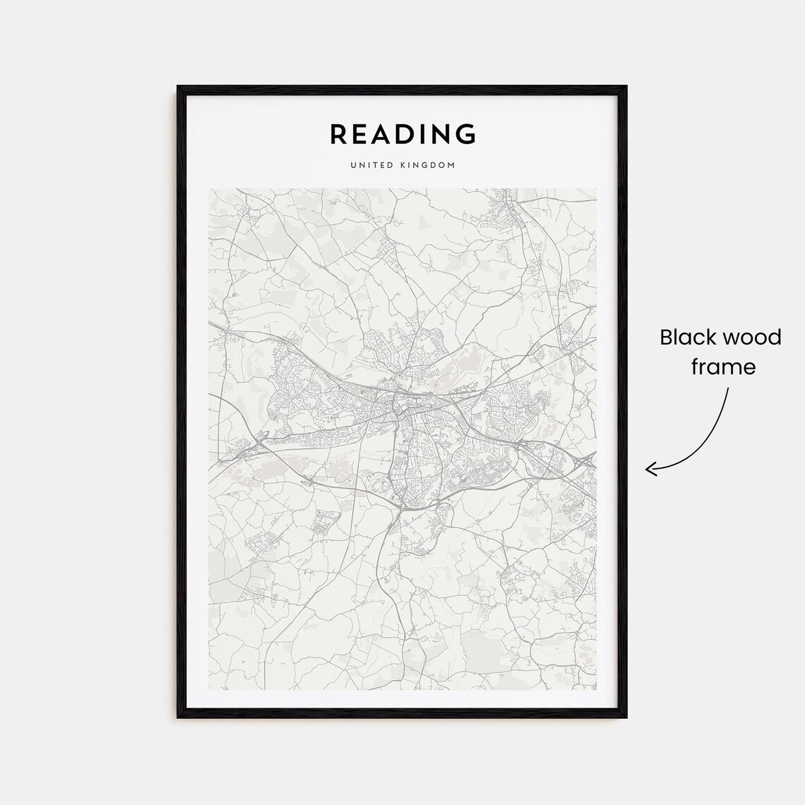 Reading United Kingdom Modern Minimalist City Map Travel Poster - Image 3