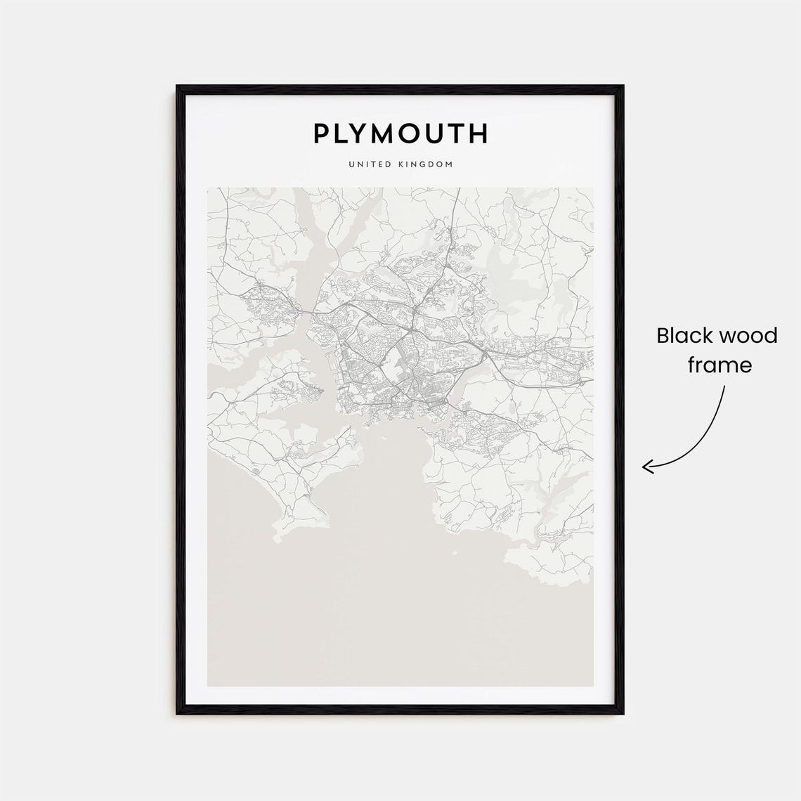 Plymouth Map Poster Plymouth Map Print Plymouth Personalized Map Art Plymouth Wall Art Plymouth Travel Poster Travel Gift - Image 3