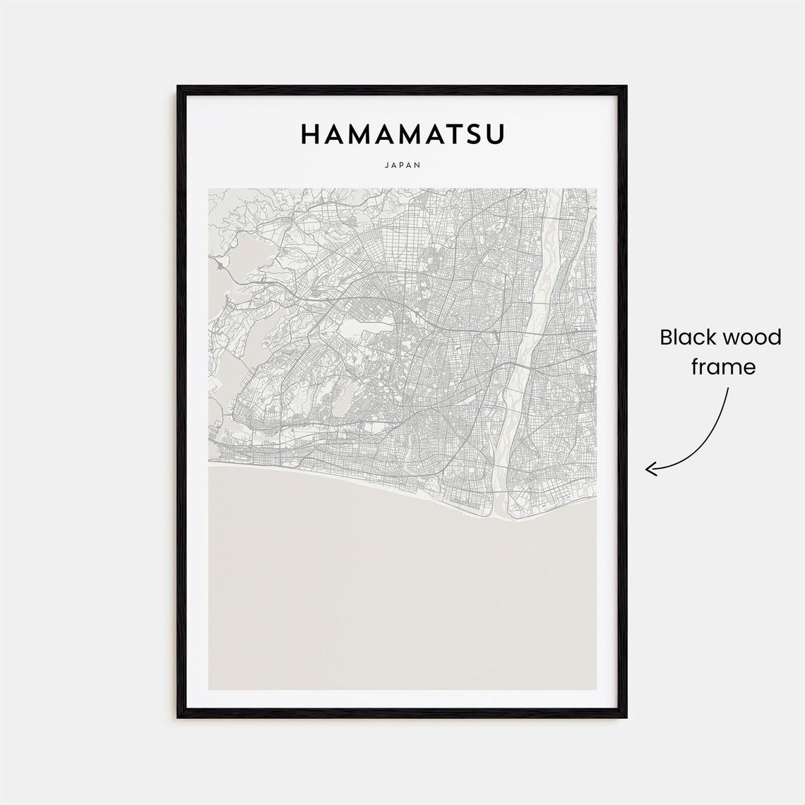 Hamamatsu Japan Minimalist Coastal City Map Wall Decor Poster - Image 3
