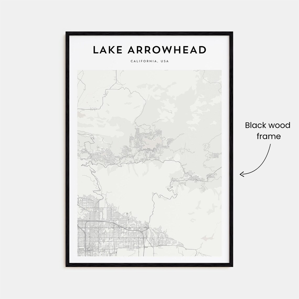 Lake Arrowhead California Minimalist City Map Street Art Poster - Image 3