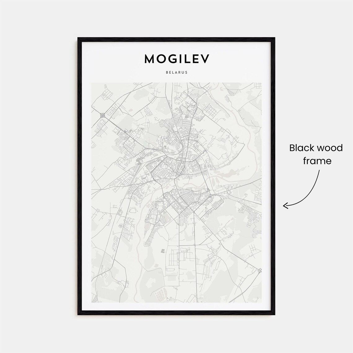 Mogilev Belarus City Street Map Minimalist Line Art Travel Poster - Image 3