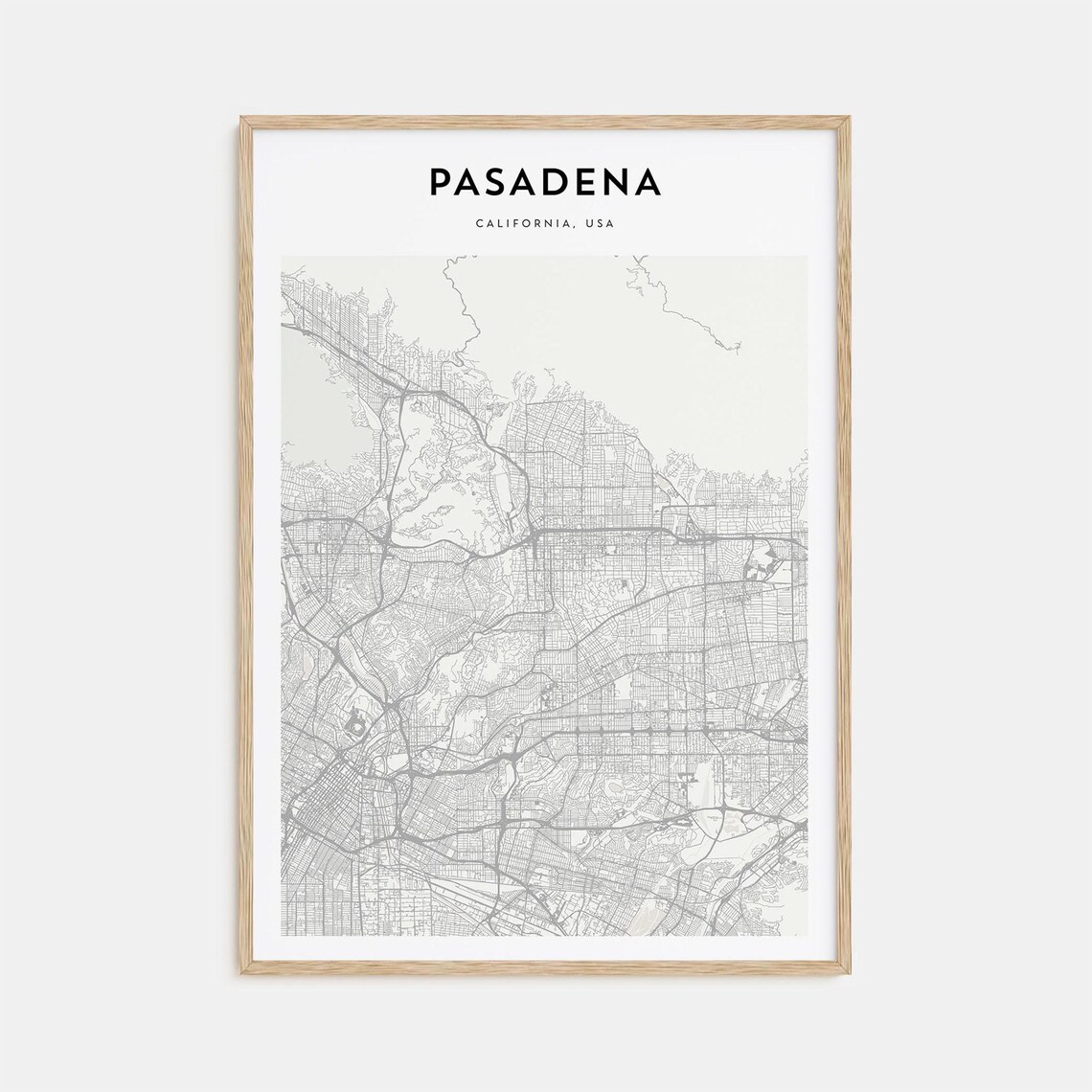 Pasadena Personalized Map Art, Travel Poster Print