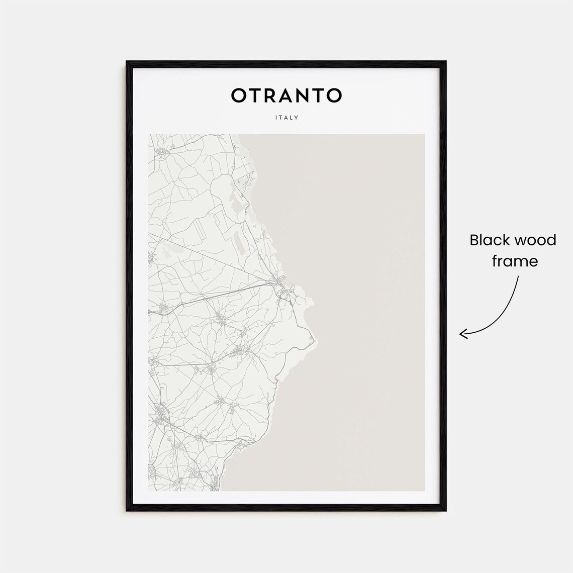 Otranto Italy Coastal Town Minimalist Street Map Travel Art Poster - Image 3