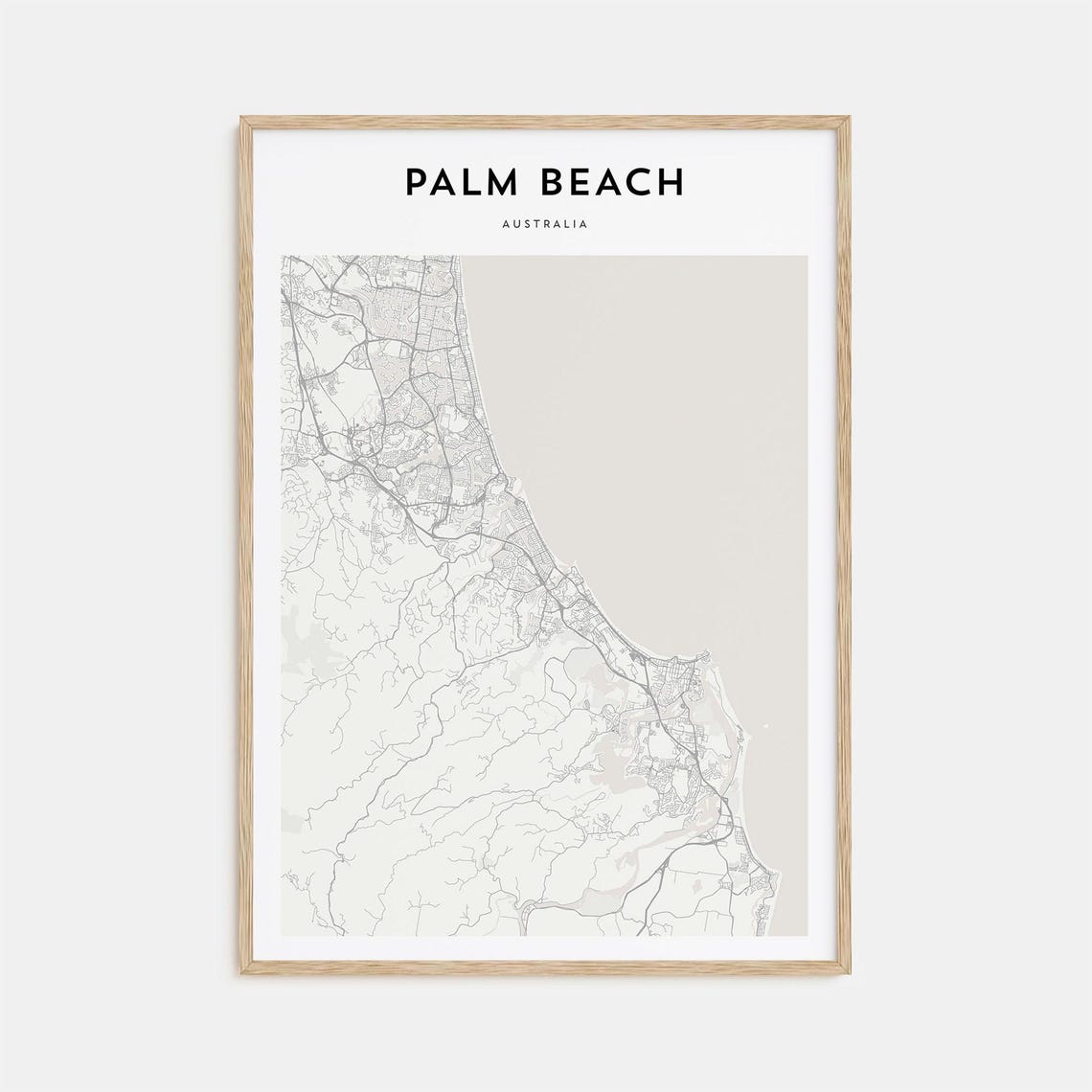 Palm Beach Australia Coastal Minimalist Line Art City Map Poster