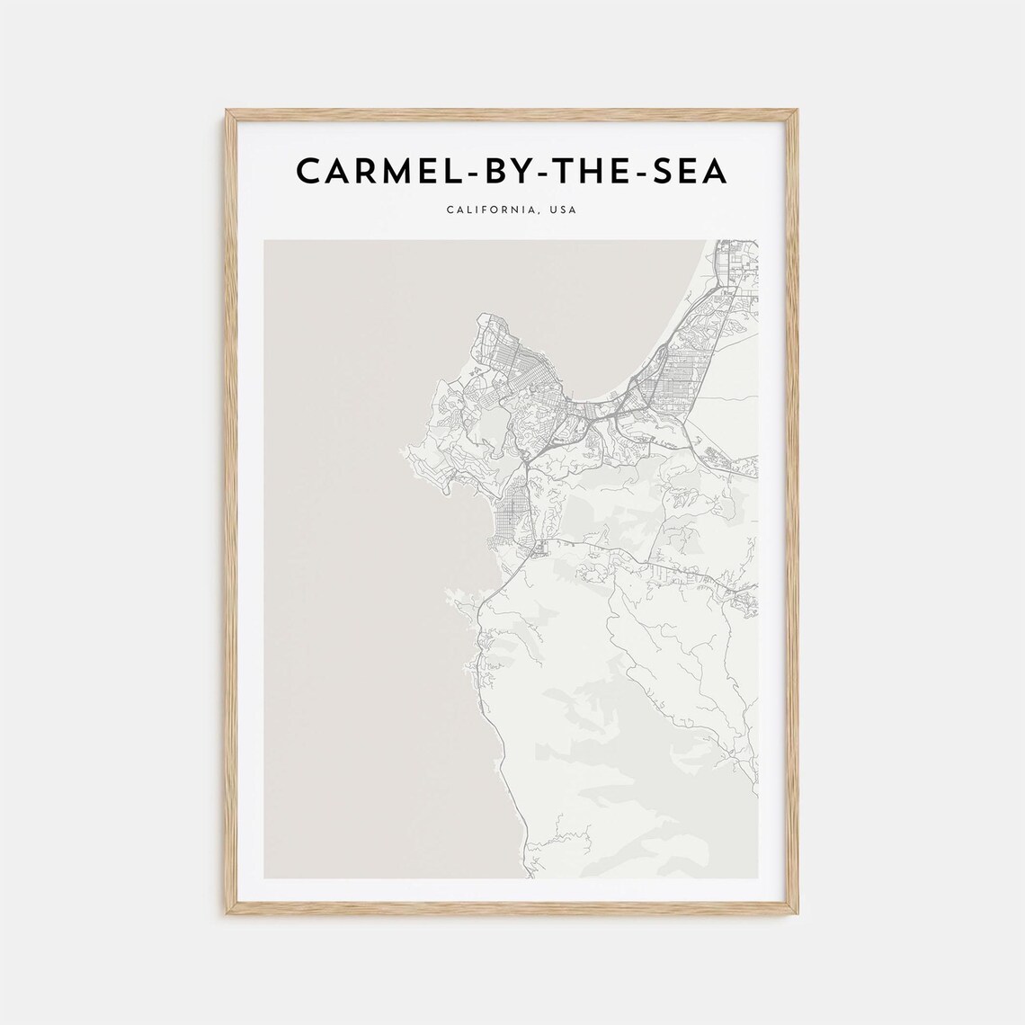 Carmel By The Sea California Street Map Poster Minimalist Modern Decor