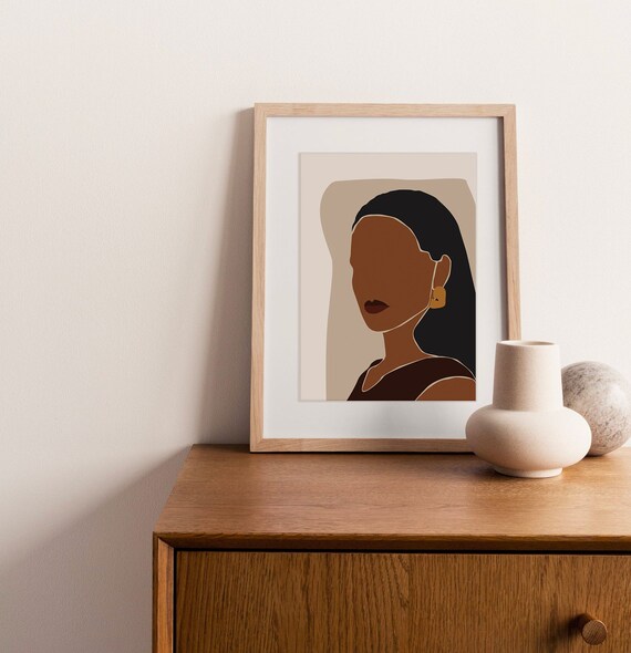 Abstract Black Woman Portrait Feminist Empowerment Message Poster