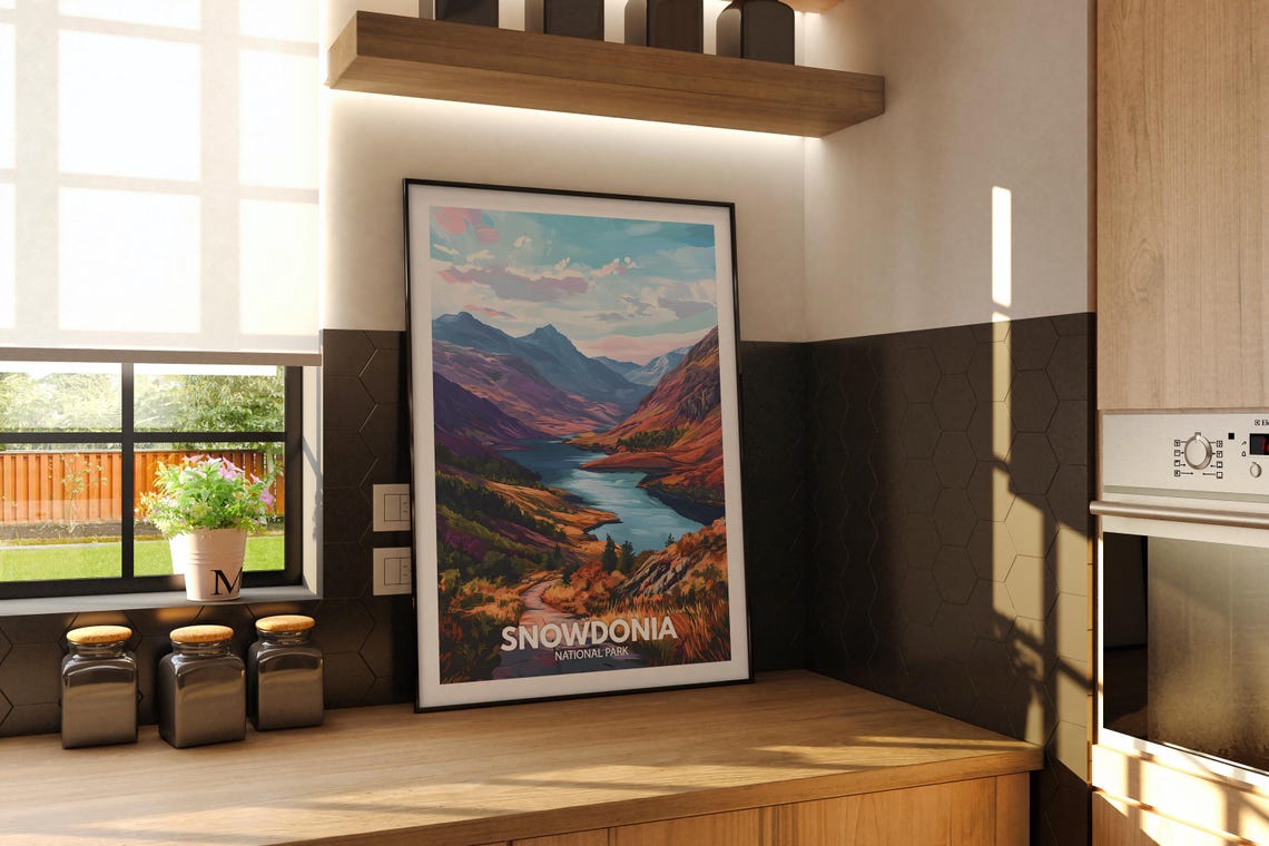Snowdonia Print Snowdonia National Park Poster United Kingdom National Parks Art United Kingdom Travel Poster Nature Prints - Image 2