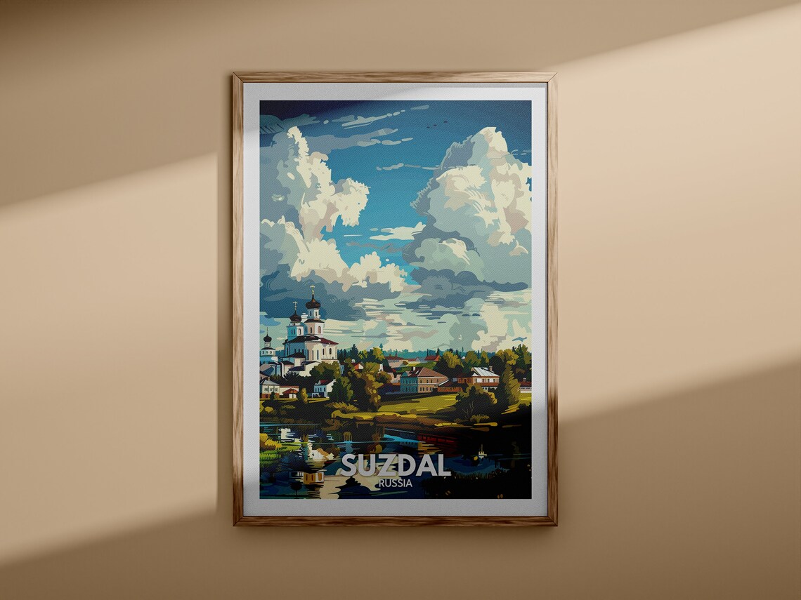 Suzdal Russia Golden Onion Dome Skyline Vintage Travel Poster - Image 3
