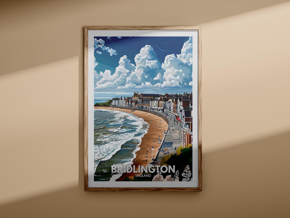 Bridlington England Beach Promenade Seaside Vintage Style Travel Poster - Image 3