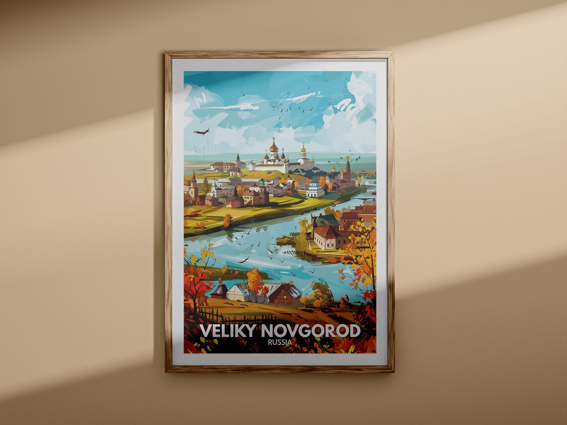 Veliky Novgorod Print Veliky Novgorod Travel Poster Russia Wall Art Print Russia Home Decor Travel Wall Poster Unique City Print - Image 3