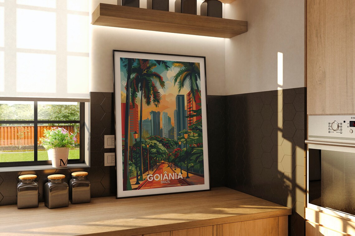 Goinia Print Goinia Travel Poster Brazil Wall Art Print Brazil Home Decor Travel Wall Art Poster Unique City Print - Image 2