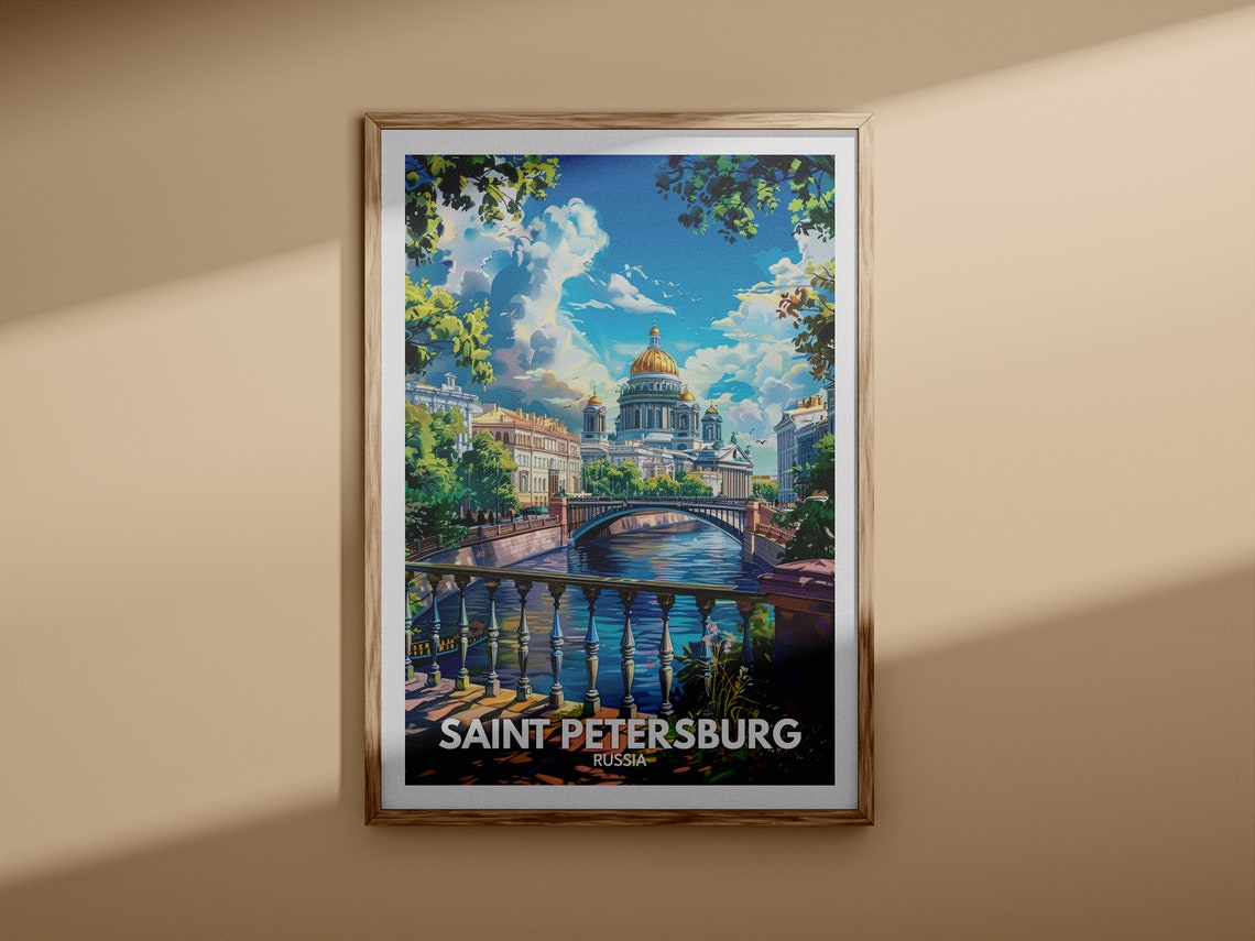 Saint Petersburg Art Print Saint Petersburg Travel Poster Russia Wall Art Print Russia Home Decor Travel Poster Unique City Print - Image 3